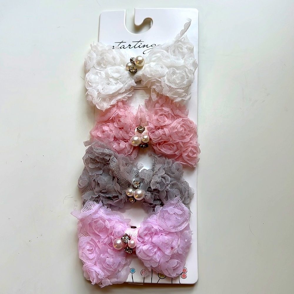 Starting Out 4 Piece Lace Barette Set